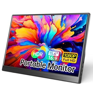 Imagem de WCV Monitor Portátil De 15,6" 1080P Usb-C Hdmi Ultrafino Para Viagem Com Suporte, Compatível Xbox, Laptop, Pc, Mac Phone, Ps, Swich Ips, Ultrafino, Jogos Moldura Zero