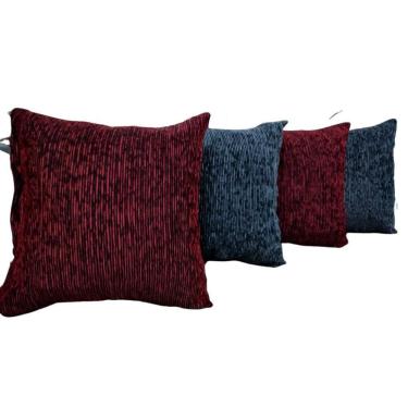 Imagem de Kit Capa Para Almofada Liso Chenille Vermelho 4 Peças