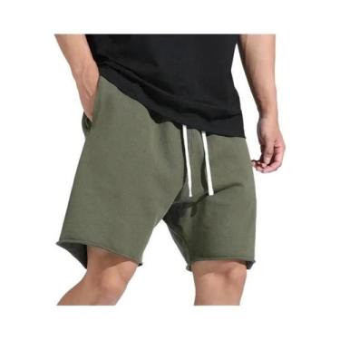 Imagem de Bermuda De Algodão Masculina Para Verão Com Bolso Com Zíper, Solta, Pa