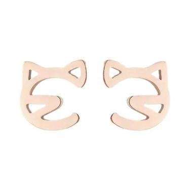 Imagem de Brincos De Gato Em Aço Inoxidável Para Mulheres, Joias De Piercing Par