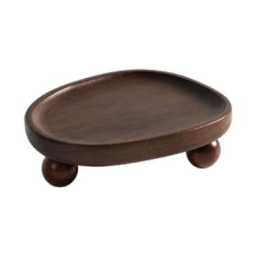 Imagem de UxicRuya Bandeja de Madeira para Joias, Pratos, Travessas, Suporte Independente, Porta-perfumes para de Entrada, Da Cozinha Ou Pia, Style B