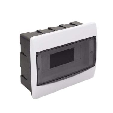 Imagem de Cd De Embutir Para Disjuntor 9 Din - 6 Ul Fumê - Alt. 101mm Larg. 193mm Prof. 233mm