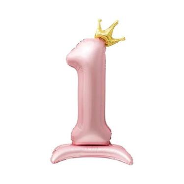 Imagem de Balão De Número Rosa De 40 Polegadas Com Coroa De Princesa Para Decora