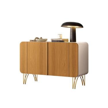 Imagem de Buffet Decorativo Sala de Estar Bambino MDP/MDF Pés em Aço Off White/Cinamomo G26 - Gran Belo