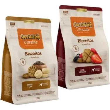 Imagem de Kit Pet Biscoito Special Dog Ultra Life Banana/Frutas 2x250g - KAO E G