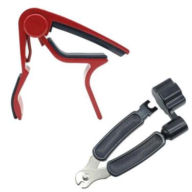 Imagem de Kit MXP 1 Capotraste vermelho + 1 enrolador cortador Luthier