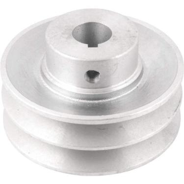 Imagem de Polia de Alumínio 2 Canais, Perfil A, 90 mm com Furo de 3/4" - 19,1 mm