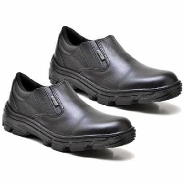 Imagem de Kit 2 Sapato EPI CA Unissex Couro Segurança Trabalho-Masculino