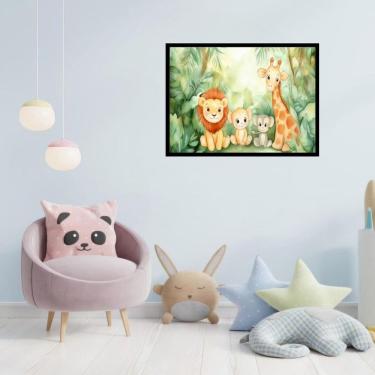 Imagem de Quadro Decorativo Animais Baby Floresta - 50X70Cm