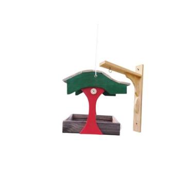 Imagem de Kit Comedouro e Suporte de Madeira para Decoração Elegante e Natural M