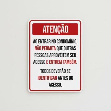 Imagem de Placa Acm Entrar Condomínio Não Permita Outras Pessoas 18X23 - Sinaliz