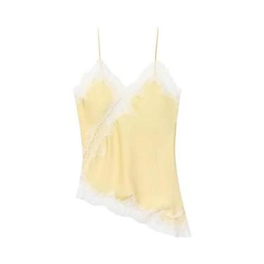 Imagem de Camisola Preta De Renda Sem Costas, Top Feminino De Verão Sem Mangas C