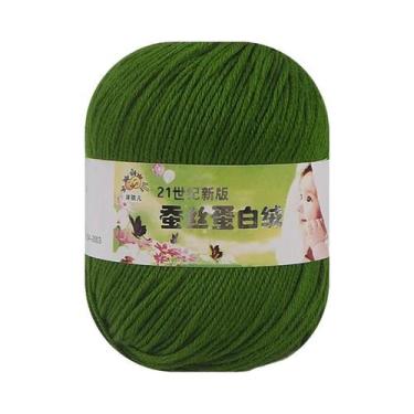 Imagem de Fio De Seda 50g Para Tricô Manual, Crochê, DIY, Meias, Suéter, Coberto