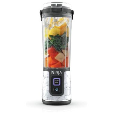 Imagem de Liquidificador Portátil Ninja Blast, Sem Fio, Recipiente 530ml, Tampa Antivazamento com Bico, Branco Mármore, BC152MW, 7.