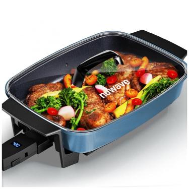 Imagem de Panela Elétrica Skillet 7L Nuwave Medley XL Azul Digital Antiaderente Cerâmica PFAS Free com Tampa de Vidro 110V