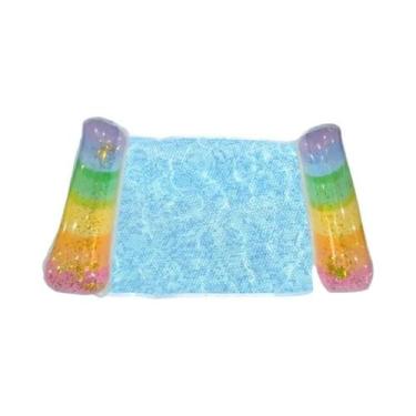 Imagem de Boia Inflável Gradiente De Lantejoulas Para Piscina, Assento Flutuante