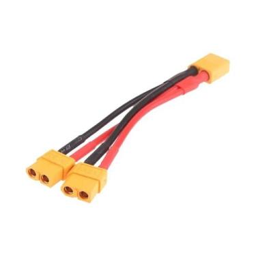 Imagem de Cabo Conector De Bateria Duplo XT60 Com Fio De Silicone 14AWG Para Mot