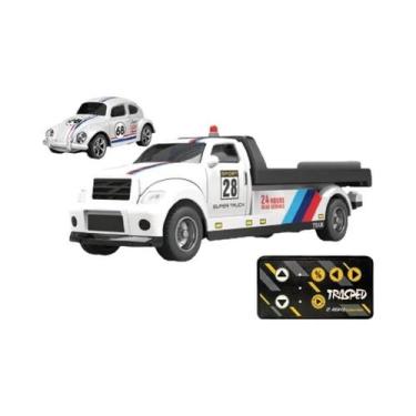 Imagem de Caminhão De Brinquedo Com Reboque Em Escala 1/64 Para Crianças, Contro