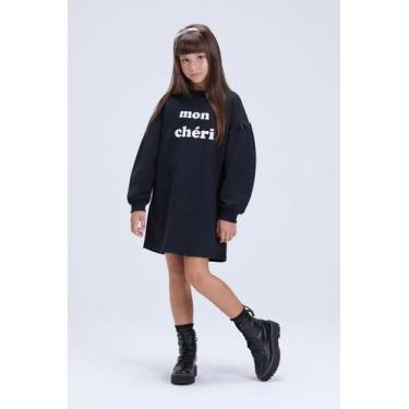 Imagem de Vestido Infantil Feminino de Inverno Mon Chéri, Preto, 10