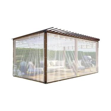 Imagem de Lona De Poliéster Transparente Impermeável Com Ilhoses Reforçados Para