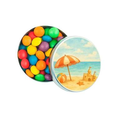 Imagem de Kit 30 Latinhas Lembrancinhas Mar e Praia Aquarela Cor: Prateado - Gil