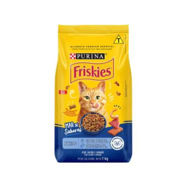 Imagem de Ração Purina Friskies Petiscos do Mar para Gatos Adultos Sabor Peixe e
