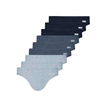 Imagem de Kit com 9 Cuecas Slip Lupo 515-089, Preto, GG