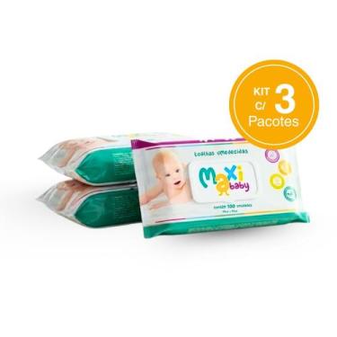 Imagem de Kit com 3 Toalhas lenços Umedecidos Hipoalergênico 100un Cada Maxi Bab