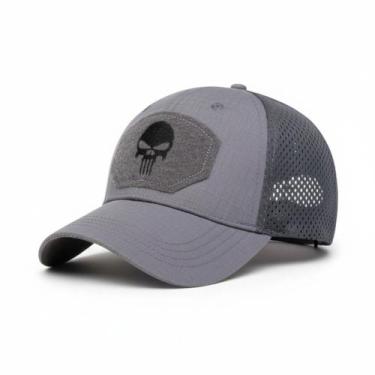 Imagem de Boné Trucker Caveira Punisher  Aba Curva Bordado Ajustável  Luke Sport