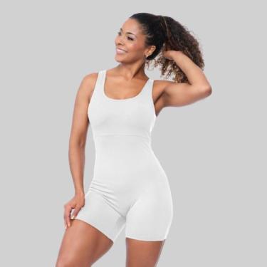 Imagem de Macaquinho Fitness Feminino Poliamida Premium Modelador Zero Transparê