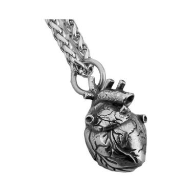 Imagem de Colar Unissex Com Pingente De Coração Punk, Joia Minimalista Vintage D