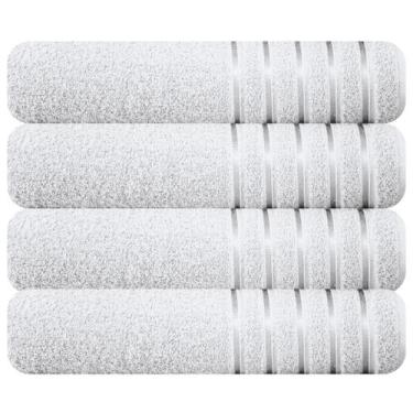 Imagem de Kit 4 Toalhas Banhão 100% Algodão 90x150 Cm Teka Comfort, Branca