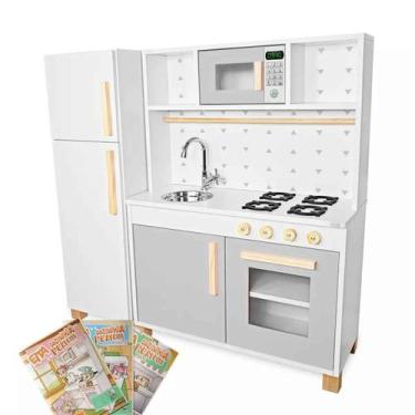 Imagem de Cozinha Infantil com Geladeira Kit Livro Educativo - Eita Casa Perfeit
