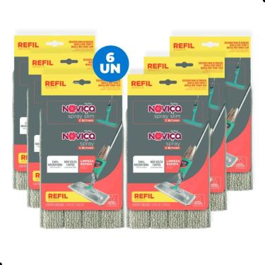 Imagem de Kit Refil para Mop Spray e Slim Noviça para Limpeza Rápida em 100% Microfibra com Siste...