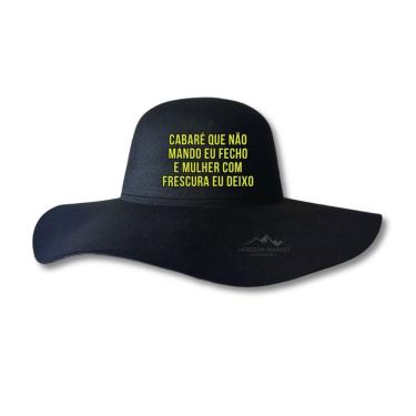 Imagem de Chapéu OEM Cabaré Que Não Mando em Feltro 100% Poliéster Tamanho Único 56 a 60 cm Preto Adulto