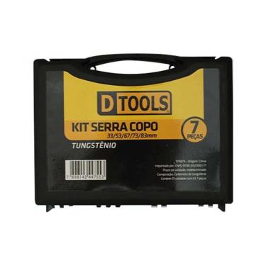 Imagem de Serra Copo Tungstênio Kit 7 Peças para Alumínio, Alvenaria, Azulejos, Madeira e Telha com Base Universal Dtools