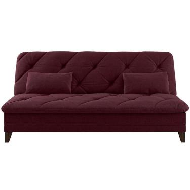 Imagem de Sofá Cama Jamile 3 Lugares Retrátil e Reclinável 188CM Vermelho Carmim Suede