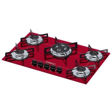 Imagem de Cooktop chamalux 5 bocas tripla chama vermelho, Bivolt