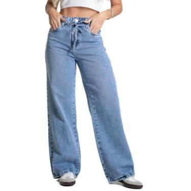 Imagem de Calça Jeans Sawary Wide Leg Petit - 282724 - Azul claro 44, Azul, 44