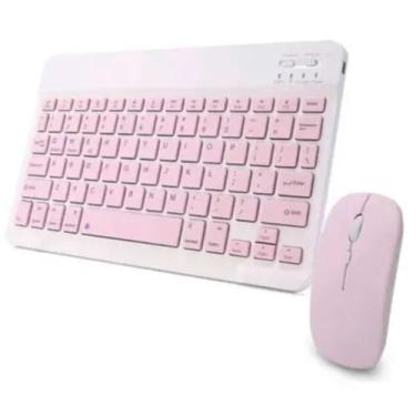 Imagem de Teclado E Mouse Sem Fio Rosa Organização E Eficiência - GBG STORE