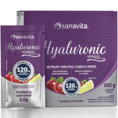 Imagem de Colágeno Hidrolisado Verisol com Ácido Hialurônico 120mg Sanavita Hyaluronic 30 Sachês...