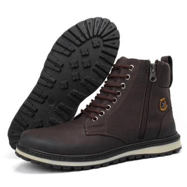 Imagem de Bota Coturno Masculina Adventure Ziper Lateral Casual e Trabalho Sola 