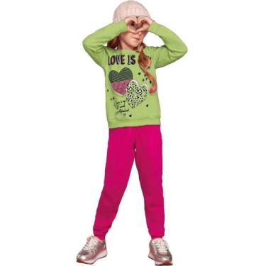 Imagem de Conjunto Moletom Infantil Atacado Calça Inverno Menina 2 A 8 - anjo da