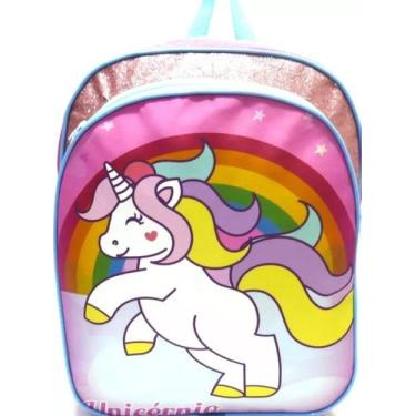 Imagem de Mochila Infantil Unicórnio Brilhos Costas Tam G Meninas F5 - proprio
