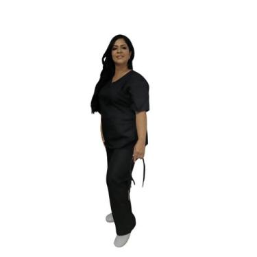 Imagem de Scrub pijama hospitalar diversas cores - GLMED, PRETO, XG