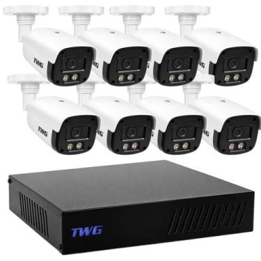 Imagem de Kit cftv 8 cameras 2mp 20m star plus dvr 8 canais sem acessorios - TWG