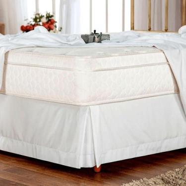 Imagem de Saia colchao solteiro soft touch 90x190x32 com tampo branco - PLUMASUL