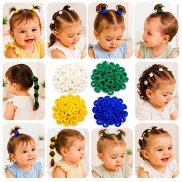 Imagem de Kit 700 Xuxinhas Bebê Atacado Bandeira do Brasil p/ penteado - Genéric