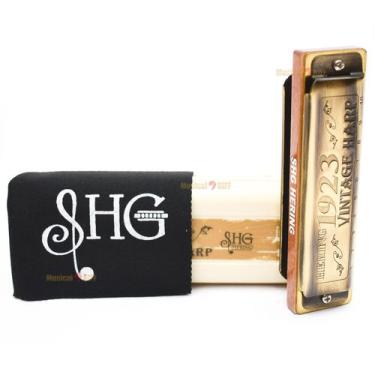 Imagem de Gaita de boca hering vintage harp lá com case