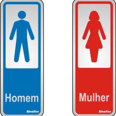 Imagem de Placa Sinalizacao Aluminio 06X15 ''Wc Masc/Fem'' Com 2 Pecas 120An - S